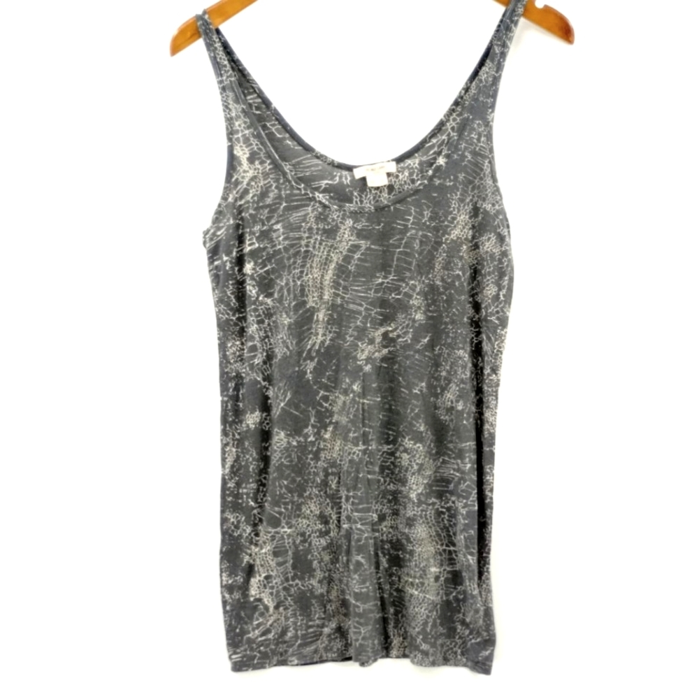 Helmut Lang Tank Top‎ Gray Snake Print Cotton